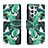 Custodia Portafoglio In Pelle Fantasia Modello Cover con Supporto H01X per Samsung Galaxy S22 Ultra 5G Verde