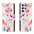 Custodia Portafoglio In Pelle Fantasia Modello Cover con Supporto H01X per Samsung Galaxy S23 Ultra 5G Rosa Caldo