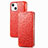 Custodia Portafoglio In Pelle Fantasia Modello Cover con Supporto H02 per Apple iPhone 13 Rosso