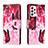 Custodia Portafoglio In Pelle Fantasia Modello Cover con Supporto H02X per Samsung Galaxy A53 5G Rosa Caldo