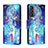 Custodia Portafoglio In Pelle Fantasia Modello Cover con Supporto H02X per Samsung Galaxy S22 5G Blu