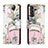 Custodia Portafoglio In Pelle Fantasia Modello Cover con Supporto H02X per Samsung Galaxy S22 5G Rosa