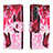 Custodia Portafoglio In Pelle Fantasia Modello Cover con Supporto H02X per Samsung Galaxy S22 5G Rosa Caldo