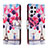 Custodia Portafoglio In Pelle Fantasia Modello Cover con Supporto H02X per Samsung Galaxy S23 Ultra 5G Multicolore