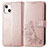 Custodia Portafoglio In Pelle Fantasia Modello Cover con Supporto H03 per Apple iPhone 13 Mini Oro Rosa