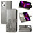 Custodia Portafoglio In Pelle Fantasia Modello Cover con Supporto H04 per Apple iPhone 13 Mini