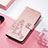 Custodia Portafoglio In Pelle Fantasia Modello Cover con Supporto H04 per Apple iPhone 13 Mini Oro Rosa