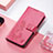 Custodia Portafoglio In Pelle Fantasia Modello Cover con Supporto H04 per Apple iPhone 14 Rosa Caldo