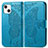 Custodia Portafoglio In Pelle Fantasia Modello Cover con Supporto H07 per Apple iPhone 13 Blu