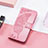 Custodia Portafoglio In Pelle Fantasia Modello Cover con Supporto H08 per Apple iPhone 13 Mini Rosa Caldo