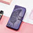 Custodia Portafoglio In Pelle Fantasia Modello Cover con Supporto H08 per Apple iPhone 13 Mini Viola