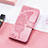 Custodia Portafoglio In Pelle Fantasia Modello Cover con Supporto H08 per Apple iPhone 13 Pro Max Rosa Caldo