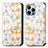 Custodia Portafoglio In Pelle Fantasia Modello Cover con Supporto H10 per Apple iPhone 13 Pro Max Bianco