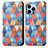 Custodia Portafoglio In Pelle Fantasia Modello Cover con Supporto H10 per Apple iPhone 13 Pro Max Multicolore