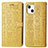 Custodia Portafoglio In Pelle Fantasia Modello Cover con Supporto H11 per Apple iPhone 13 Giallo