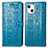 Custodia Portafoglio In Pelle Fantasia Modello Cover con Supporto H11 per Apple iPhone 13 Mini Blu