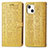 Custodia Portafoglio In Pelle Fantasia Modello Cover con Supporto H11 per Apple iPhone 13 Mini Giallo