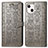 Custodia Portafoglio In Pelle Fantasia Modello Cover con Supporto H11 per Apple iPhone 13 Mini Grigio