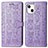 Custodia Portafoglio In Pelle Fantasia Modello Cover con Supporto H11 per Apple iPhone 13 Mini Viola