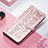 Custodia Portafoglio In Pelle Fantasia Modello Cover con Supporto H11 per Apple iPhone 14 Pro Oro Rosa