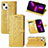 Custodia Portafoglio In Pelle Fantasia Modello Cover con Supporto H12 per Apple iPhone 13