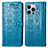 Custodia Portafoglio In Pelle Fantasia Modello Cover con Supporto H12 per Apple iPhone 13 Pro Blu