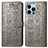 Custodia Portafoglio In Pelle Fantasia Modello Cover con Supporto H12 per Apple iPhone 13 Pro Grigio