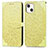 Custodia Portafoglio In Pelle Fantasia Modello Cover con Supporto H13 per Apple iPhone 13 Giallo