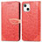Custodia Portafoglio In Pelle Fantasia Modello Cover con Supporto H13 per Apple iPhone 13 Mini Rosso