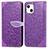 Custodia Portafoglio In Pelle Fantasia Modello Cover con Supporto H13 per Apple iPhone 13 Mini Viola