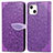 Custodia Portafoglio In Pelle Fantasia Modello Cover con Supporto H13 per Apple iPhone 13 Viola