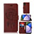Custodia Portafoglio In Pelle Fantasia Modello Cover con Supporto JX1 per Samsung Galaxy F02S SM-E025F Marrone