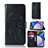 Custodia Portafoglio In Pelle Fantasia Modello Cover con Supporto JX1 per Samsung Galaxy F02S SM-E025F Nero
