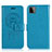 Custodia Portafoglio In Pelle Fantasia Modello Cover con Supporto JX1 per Samsung Galaxy F42 5G Blu