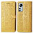 Custodia Portafoglio In Pelle Fantasia Modello Cover con Supporto L01 per Xiaomi Mi 12 5G Giallo