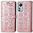 Custodia Portafoglio In Pelle Fantasia Modello Cover con Supporto L01 per Xiaomi Mi 12 5G Rosa