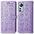 Custodia Portafoglio In Pelle Fantasia Modello Cover con Supporto L01 per Xiaomi Mi 12 5G Viola
