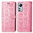 Custodia Portafoglio In Pelle Fantasia Modello Cover con Supporto L01 per Xiaomi Mi 12S Pro 5G Rosa Caldo