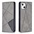 Custodia Portafoglio In Pelle Fantasia Modello Cover con Supporto L04 per Apple iPhone 13 Mini Grigio