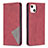 Custodia Portafoglio In Pelle Fantasia Modello Cover con Supporto L04 per Apple iPhone 13 Mini Rosso