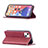 Custodia Portafoglio In Pelle Fantasia Modello Cover con Supporto L04 per Apple iPhone 13 Mini Rosso