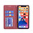 Custodia Portafoglio In Pelle Fantasia Modello Cover con Supporto L04 per Apple iPhone 13 Mini Rosso