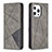 Custodia Portafoglio In Pelle Fantasia Modello Cover con Supporto L04 per Apple iPhone 13 Pro Grigio