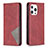 Custodia Portafoglio In Pelle Fantasia Modello Cover con Supporto L04 per Apple iPhone 13 Pro Max Rosso