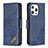 Custodia Portafoglio In Pelle Fantasia Modello Cover con Supporto L05 per Apple iPhone 14 Pro Blu