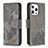 Custodia Portafoglio In Pelle Fantasia Modello Cover con Supporto L05 per Apple iPhone 14 Pro Grigio