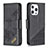 Custodia Portafoglio In Pelle Fantasia Modello Cover con Supporto L05 per Apple iPhone 14 Pro Nero