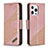 Custodia Portafoglio In Pelle Fantasia Modello Cover con Supporto L05 per Apple iPhone 14 Pro Oro Rosa