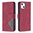 Custodia Portafoglio In Pelle Fantasia Modello Cover con Supporto L06 per Apple iPhone 13 Mini Rosso