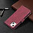 Custodia Portafoglio In Pelle Fantasia Modello Cover con Supporto L06 per Apple iPhone 13 Mini Rosso